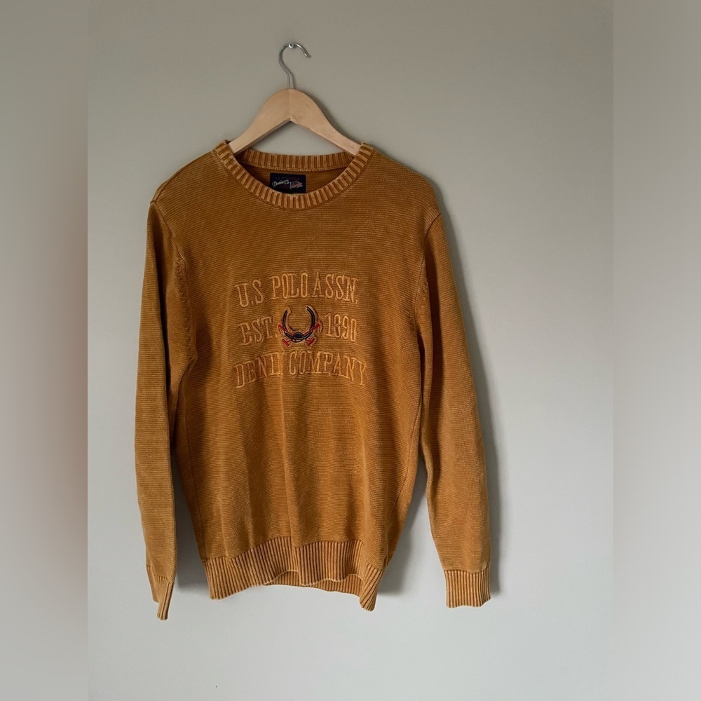 U.S. Polo Assn. vintage Men's Golden cotton Crewneck Sweater size XL NWOT